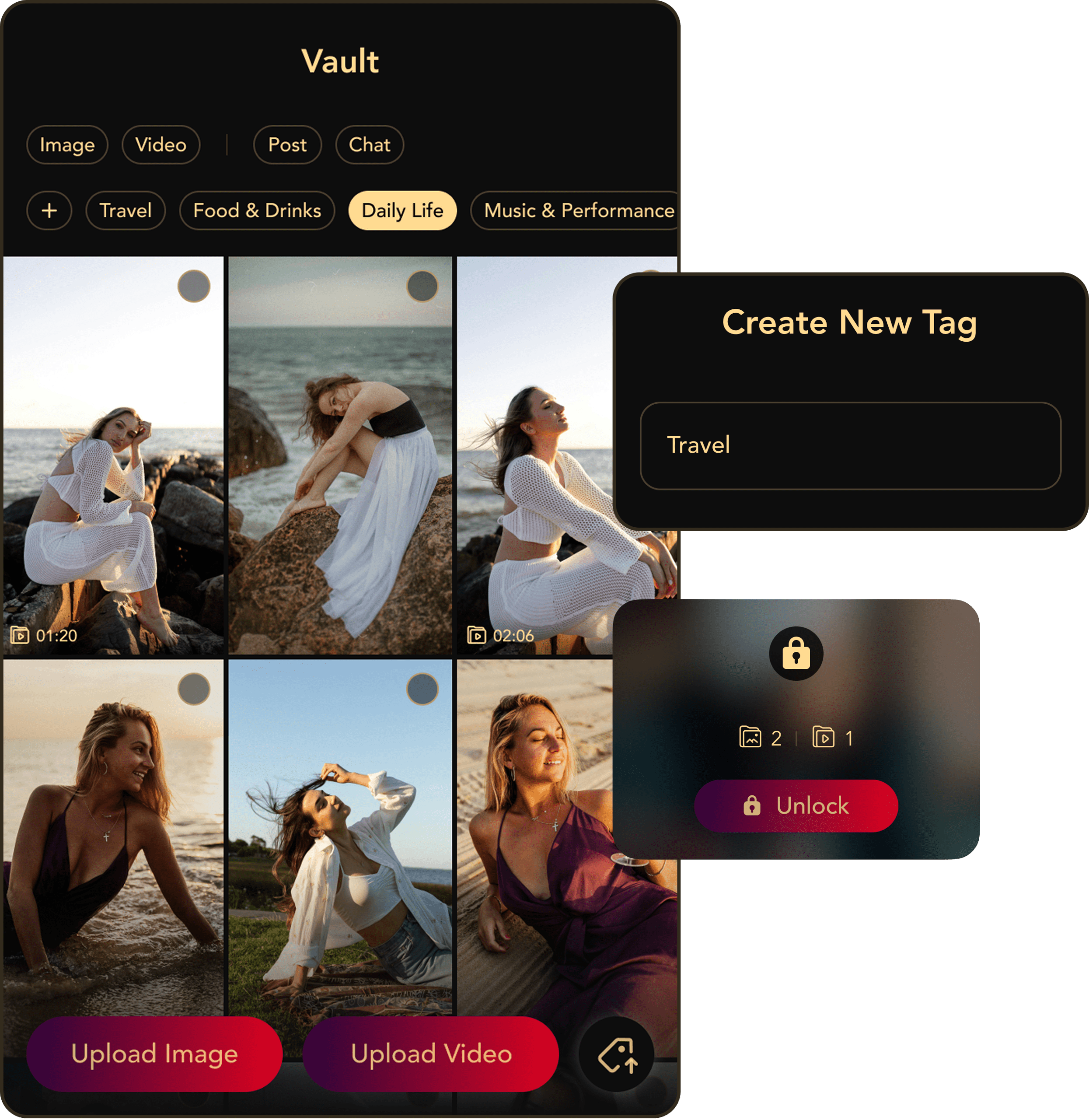 RM11 Vault feature to save stored media files for creators
